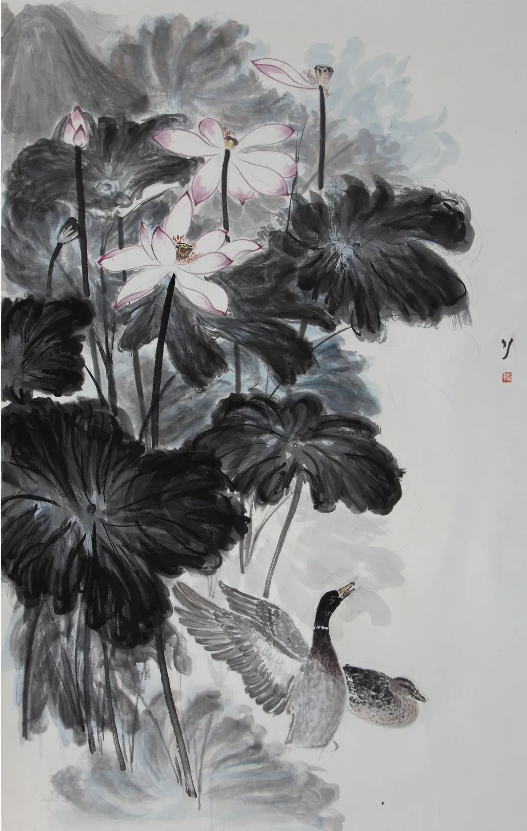 墨染风韵笔写细腻路军花鸟画古中有新点线交织见功夫