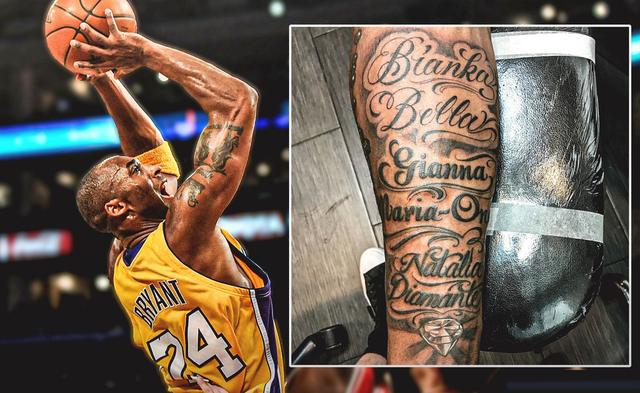 科比纹身细节放大!满满都是爱,难怪瓦妮莎拒绝追求者