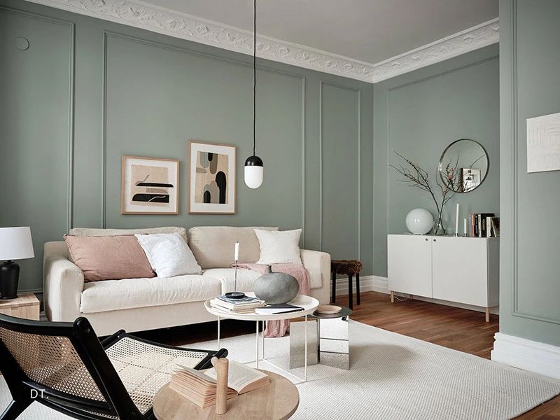 小户型64㎡莫兰迪绿原木公寓