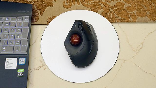 人体工学设计改变传统鼠标劳累感,肯辛通k75370无线轨迹球鼠标