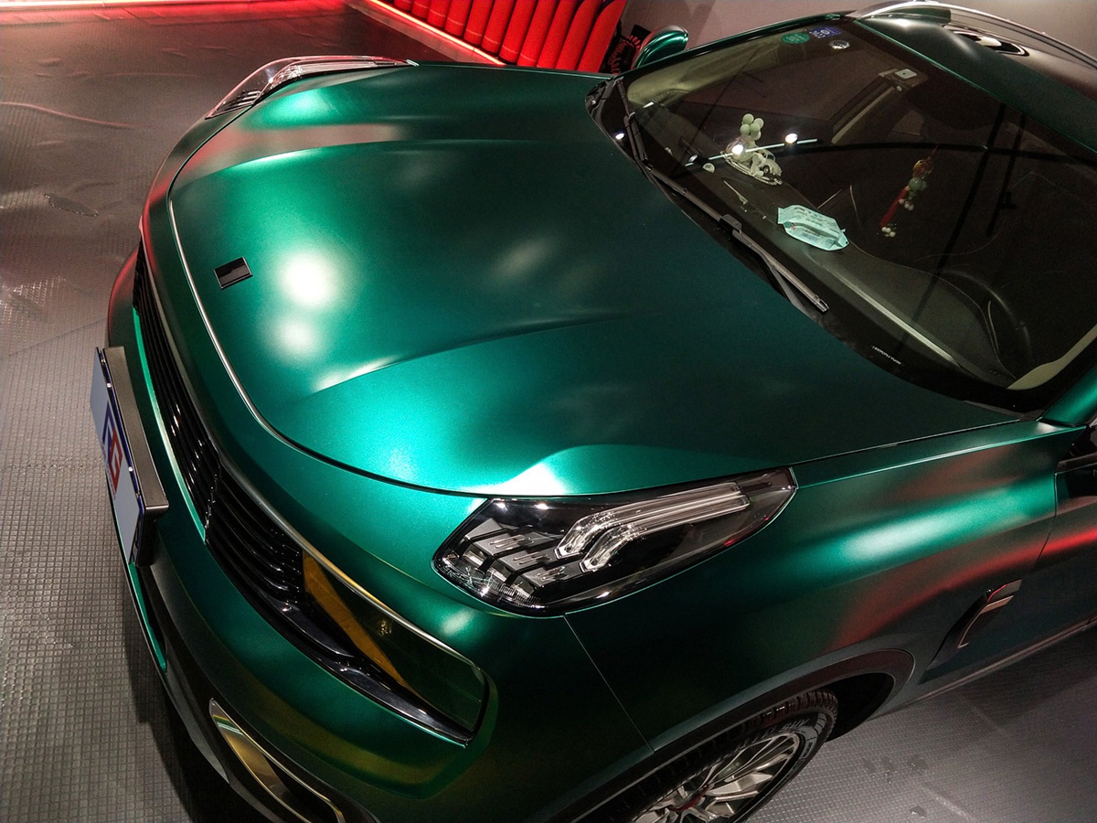 领克01车身改色电光祖母绿rg瑞集改色膜陕西西安加盟店出品