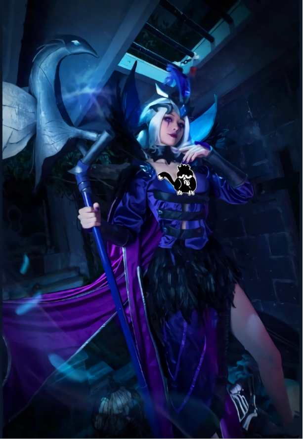 英雄联盟诡术妖姬cos,这朵"黑玫瑰"可别乱采