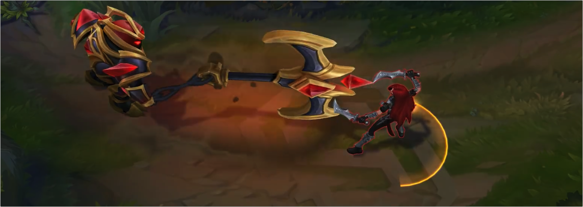 q技能泰坦的武器一直以来都非常的大,但在这款皮肤中似乎还要更大一些