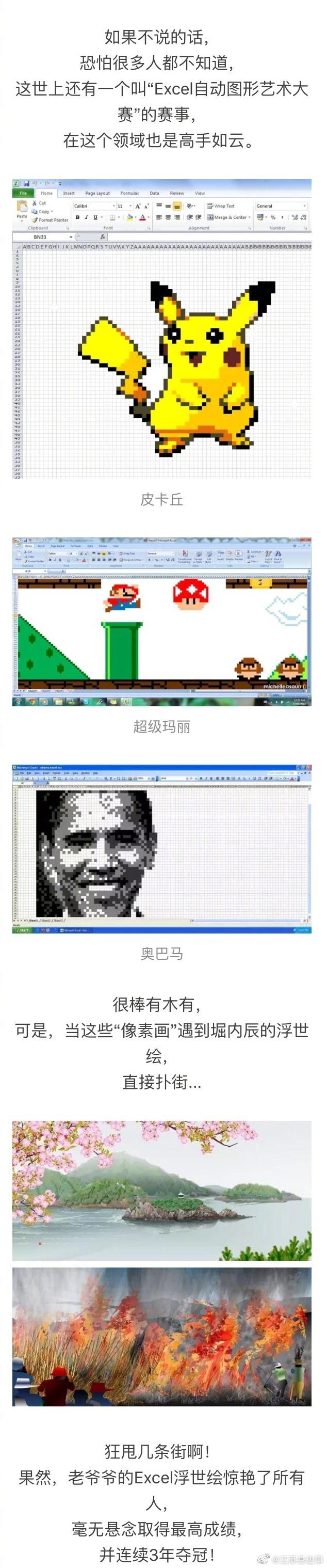 深度好文: 他60岁时,学用excel画画 77岁终成世界级大神!