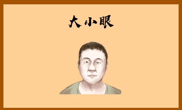 大小眼所谓的大小眼,就是指男人的眼睛大小不一,又被称之为雌雄眼.