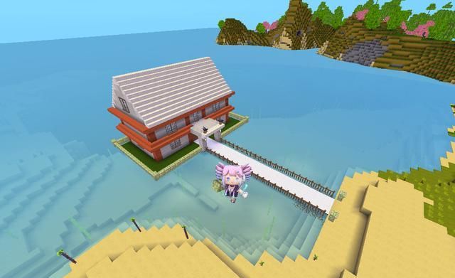 迷你世界:300秒速建"水上别墅",颜值太高,玩家:想住一辈子