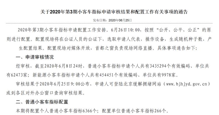 北京新能源指标申请排队超45万 无车家庭可优先