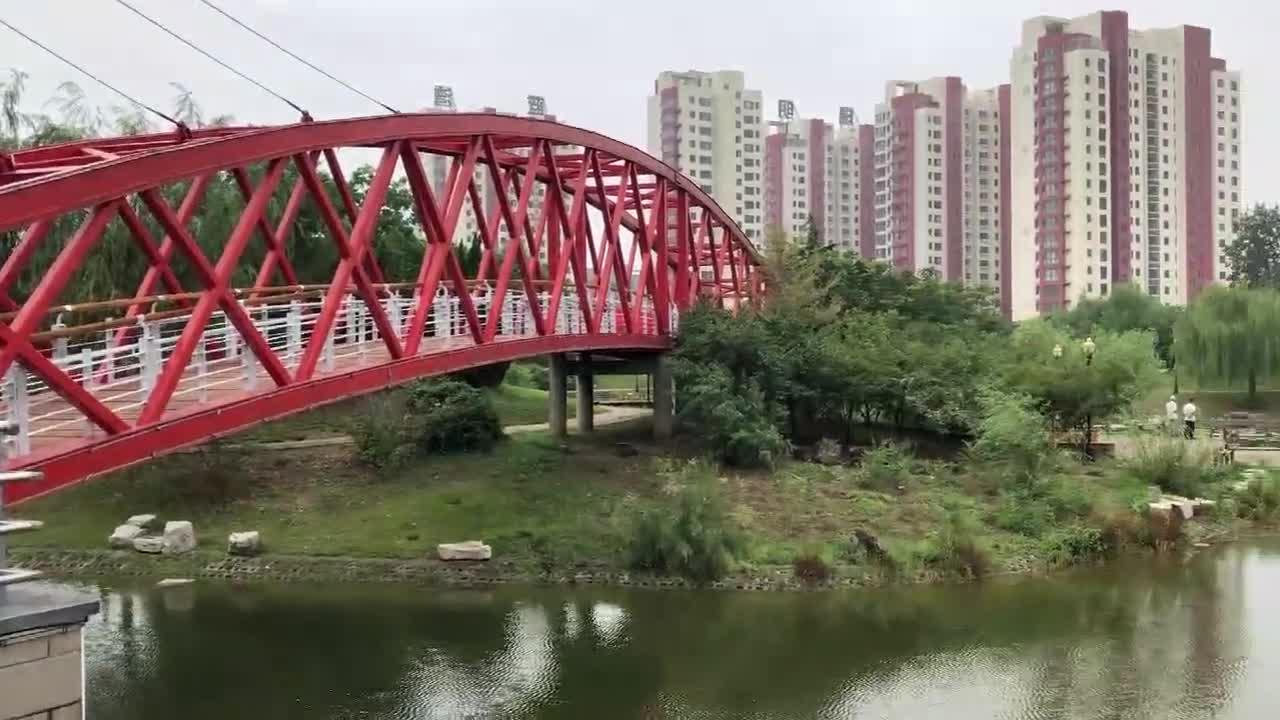原创|夏天雨后的早晨,禹城泺清河国家水利风景区,彩虹桥横波而卧,夏雨