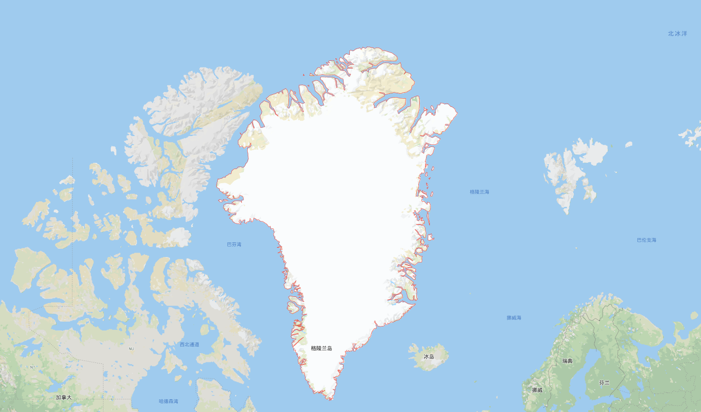 格陵兰面积图片