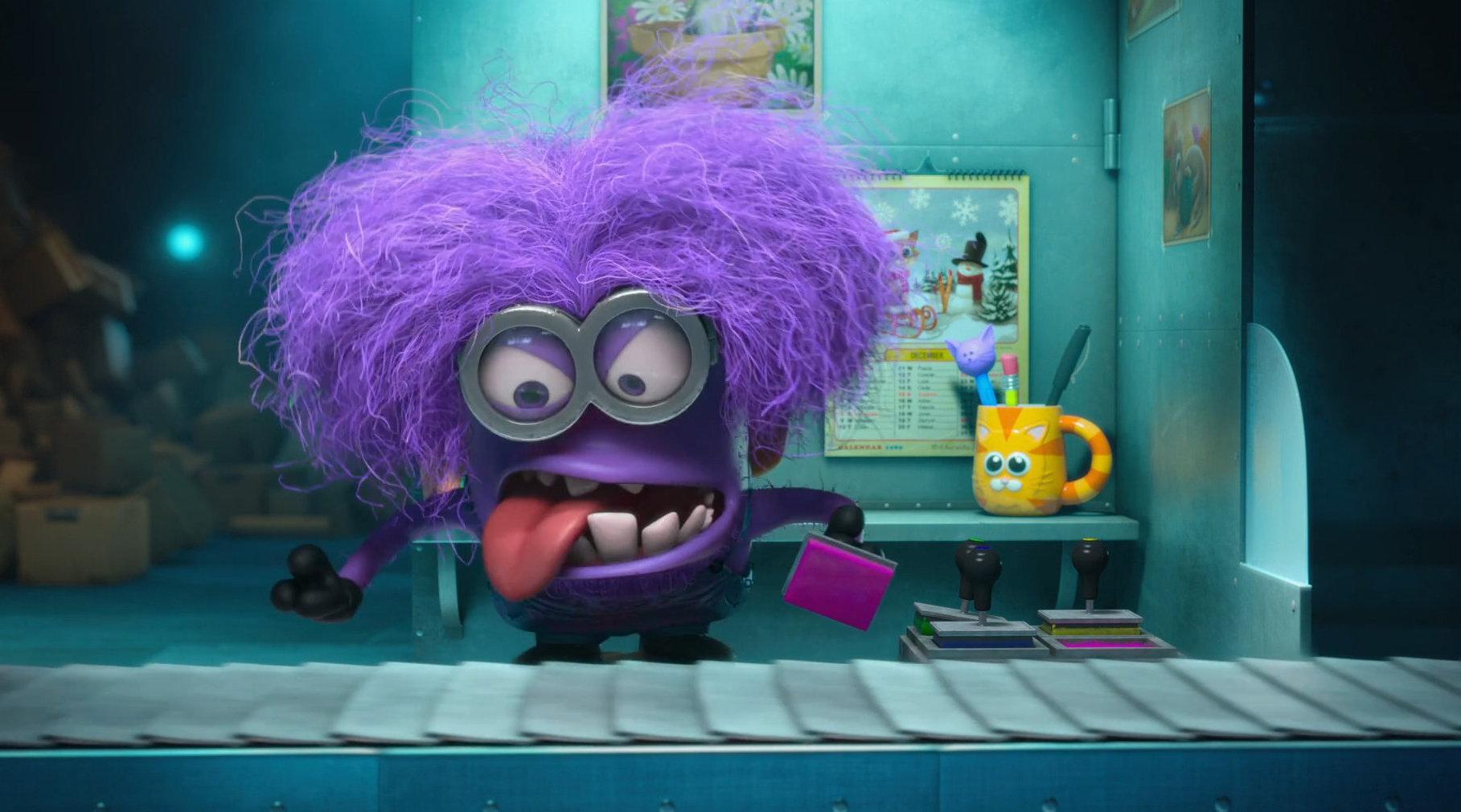 小黄人因意外变异成紫毛怪,看见什么就吃什么,就连小猫都不放过