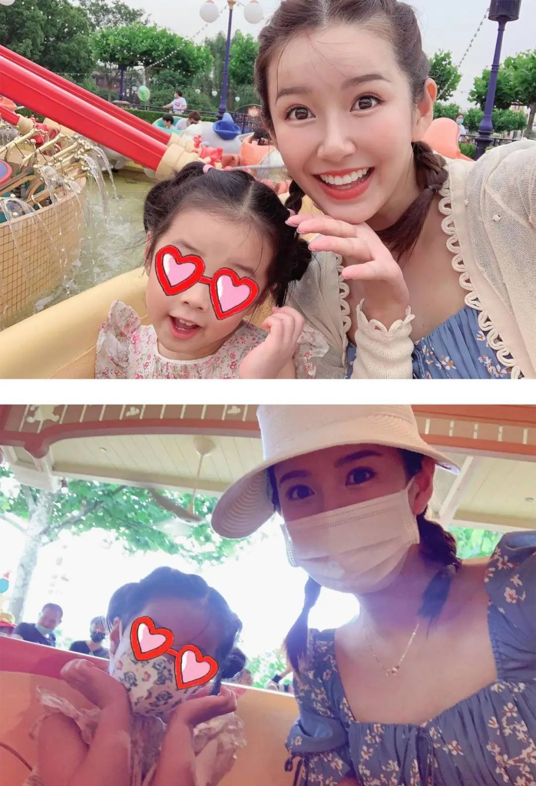 二胎辣妈张子萱贴心带娃,4岁安安碎花裙配粉鞋,绑双马尾好可爱