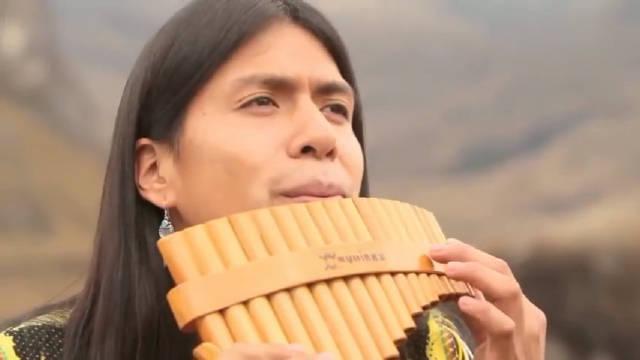 南美洲厄瓜多尔的排箫大师leo rojas演奏《孤独的牧羊人》声音空