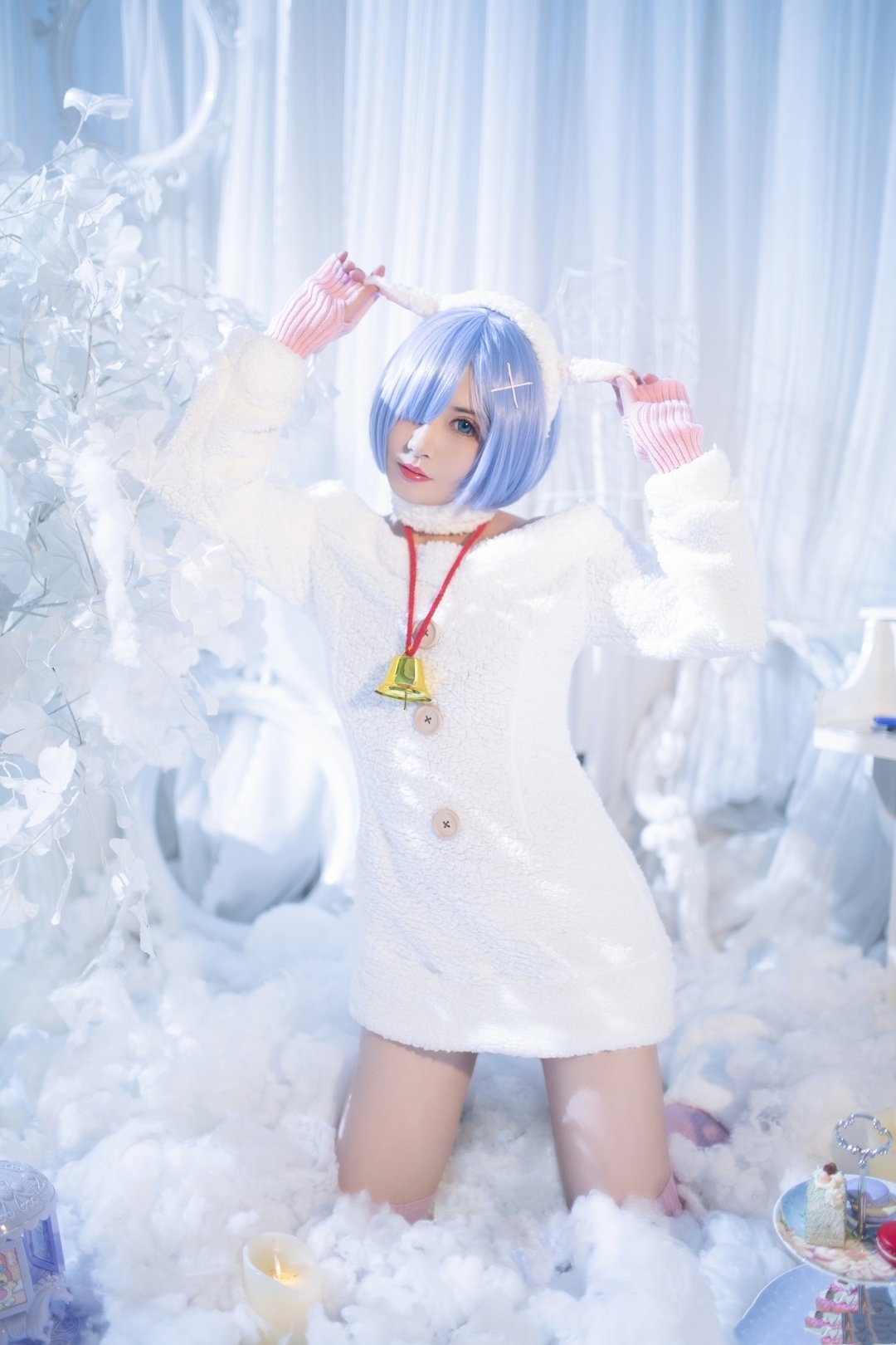 re0蕾姆变装cos,本以为纯白绵羊是绝美,没想到旗袍更惊艳