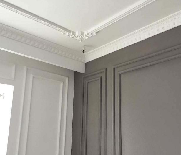 另外,在用石膏线装饰墙面时,可以考虑和天花板装饰相呼应,这样出来的