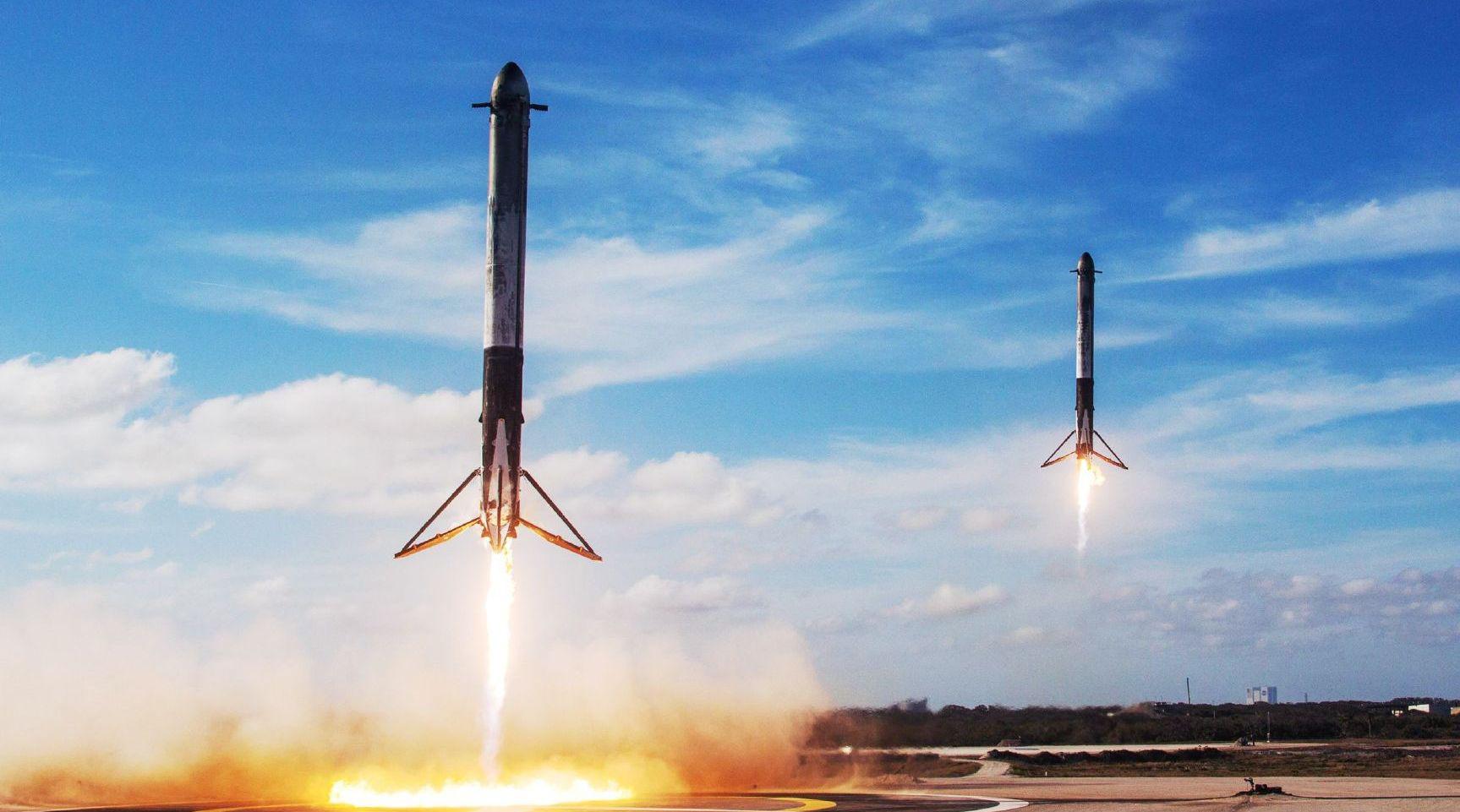 航天企业用火箭点蜡烛 00:50 spacex双火箭回收现场双重音爆 别说没有