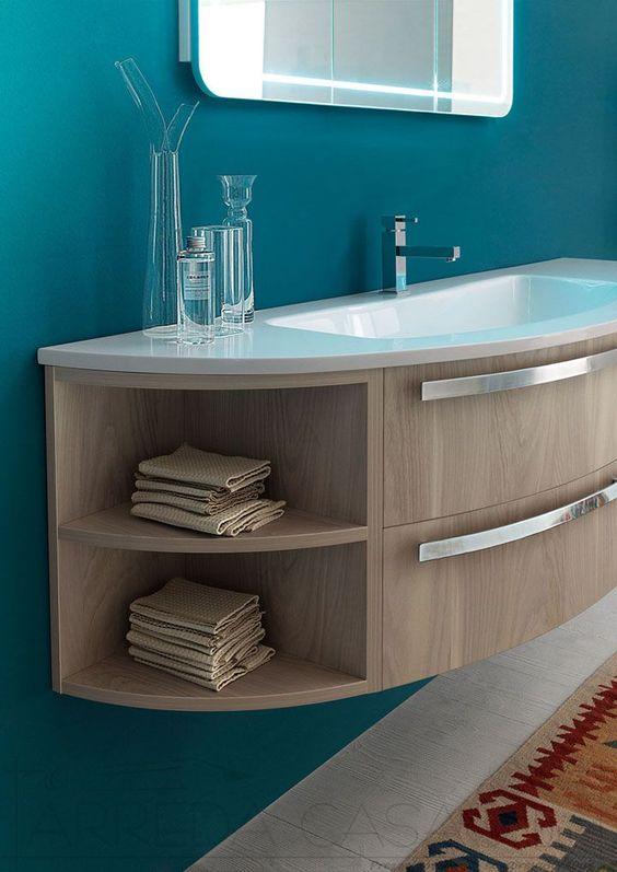 换成我也装弧形洗漱台,只占圆的四分之一,挪到墙角,超省空间