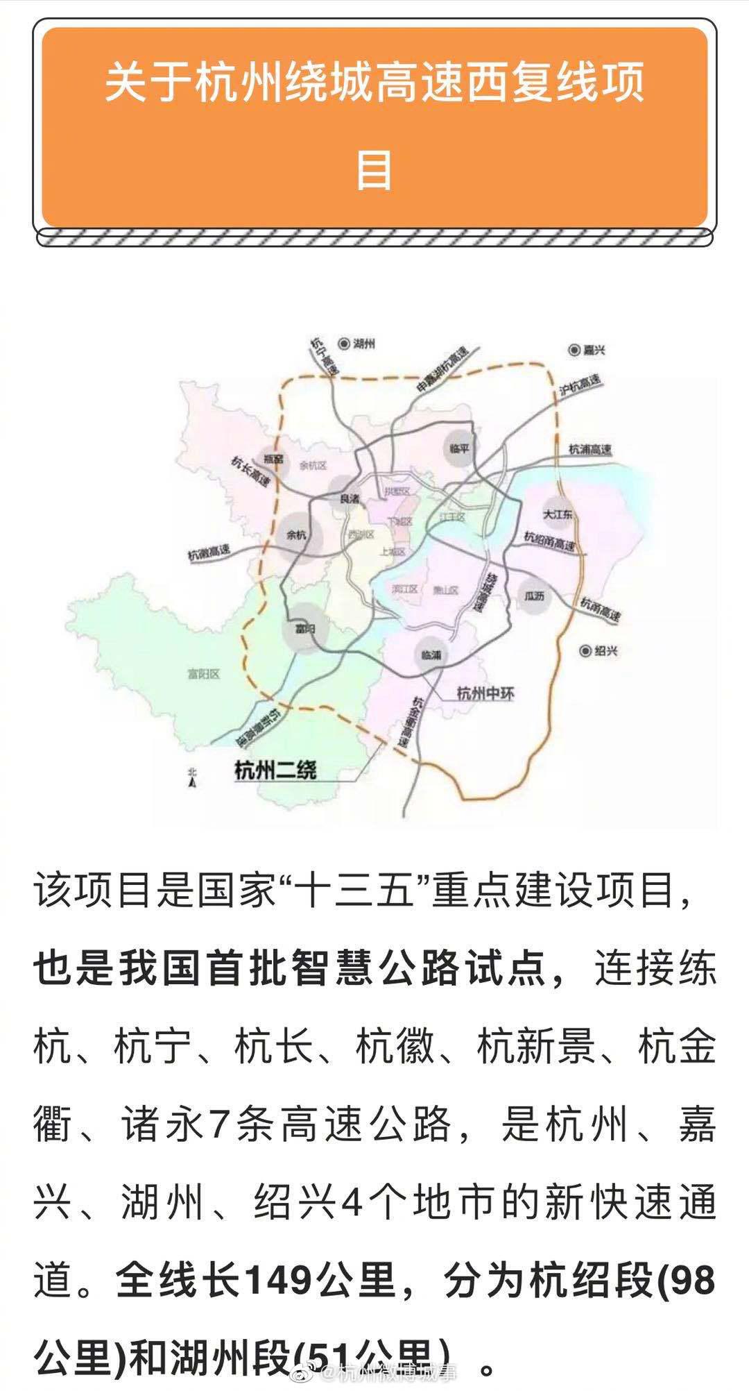 杭州绕城高速西复线预计今年底通车!