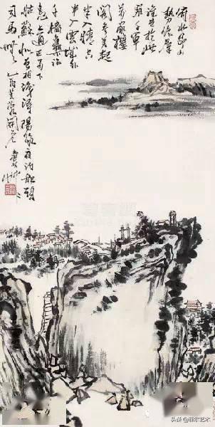 「国画欣赏」潘天寿山水画50幅,很少见