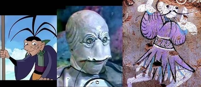 武威西汉壁画人物撞脸"奔波儿灞",如此搞笑的长相其实是面具