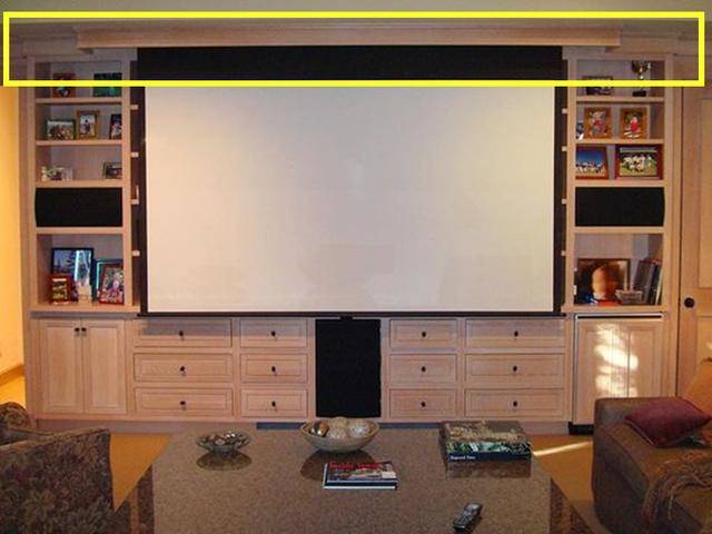 给师傅记一功做石膏线吊顶藏下投影幕布客厅完工简单又利落