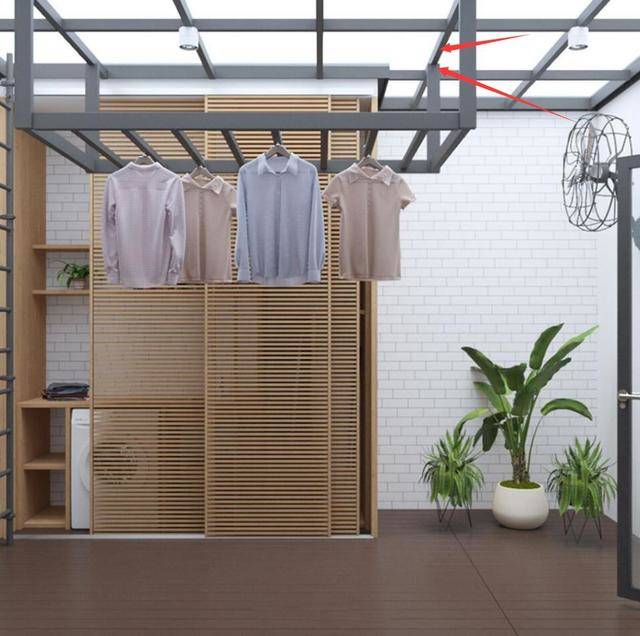 我直接装根杆子在玻璃顶下,晒衣服淋不着雨|框架|阳光房|晾衣杆_新浪