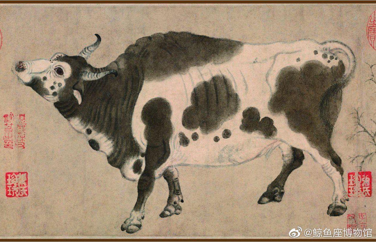 唐韩滉五牛图全卷纸本208x1398十大传世名画