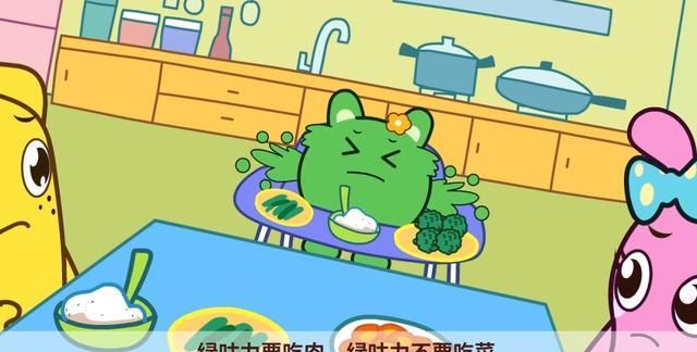 看着他吃饭这么慢还把饭桌当成"滑沙场",石头爸爸就硬是从小石头的手