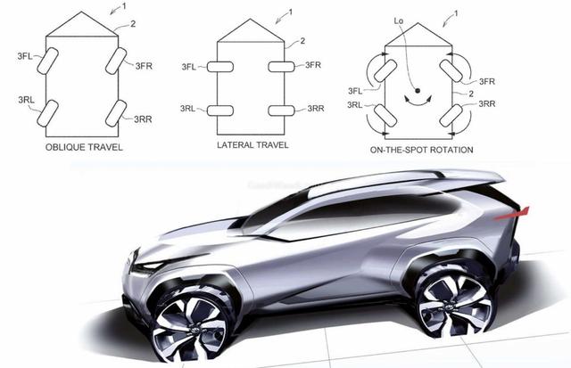 侧向停车不是梦 丰田最新专利图曝光 车轮可360°自由旋转