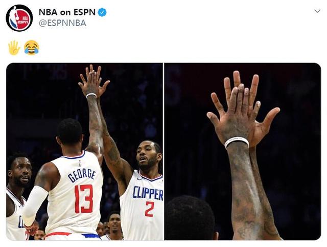 天赋差距!美媒晒小卡乔治的手掌对比,网友:以后可以不击掌吗?