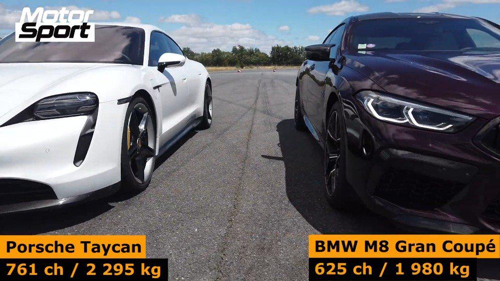 保时捷taycan vs 宝马 m8,谁是王者?