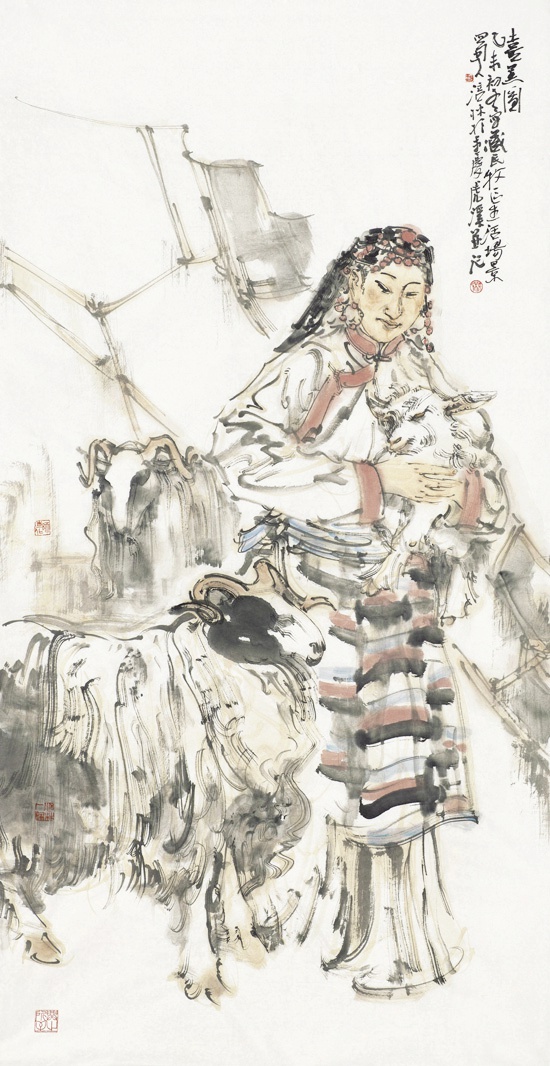 民族风情的挥写——杨涪林少数民族人物画作品