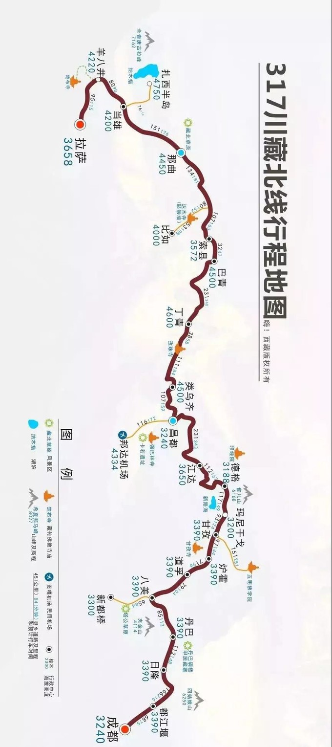 正文  行驶路线:成都-48km-都江堰-335km-丹巴-160km-道孚-72km-炉霍
