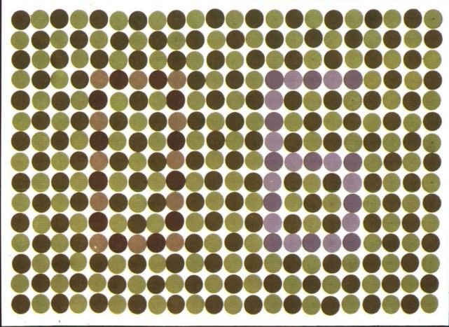 3张色觉检测图,6个阿拉伯数字,识别6个才算比较理想