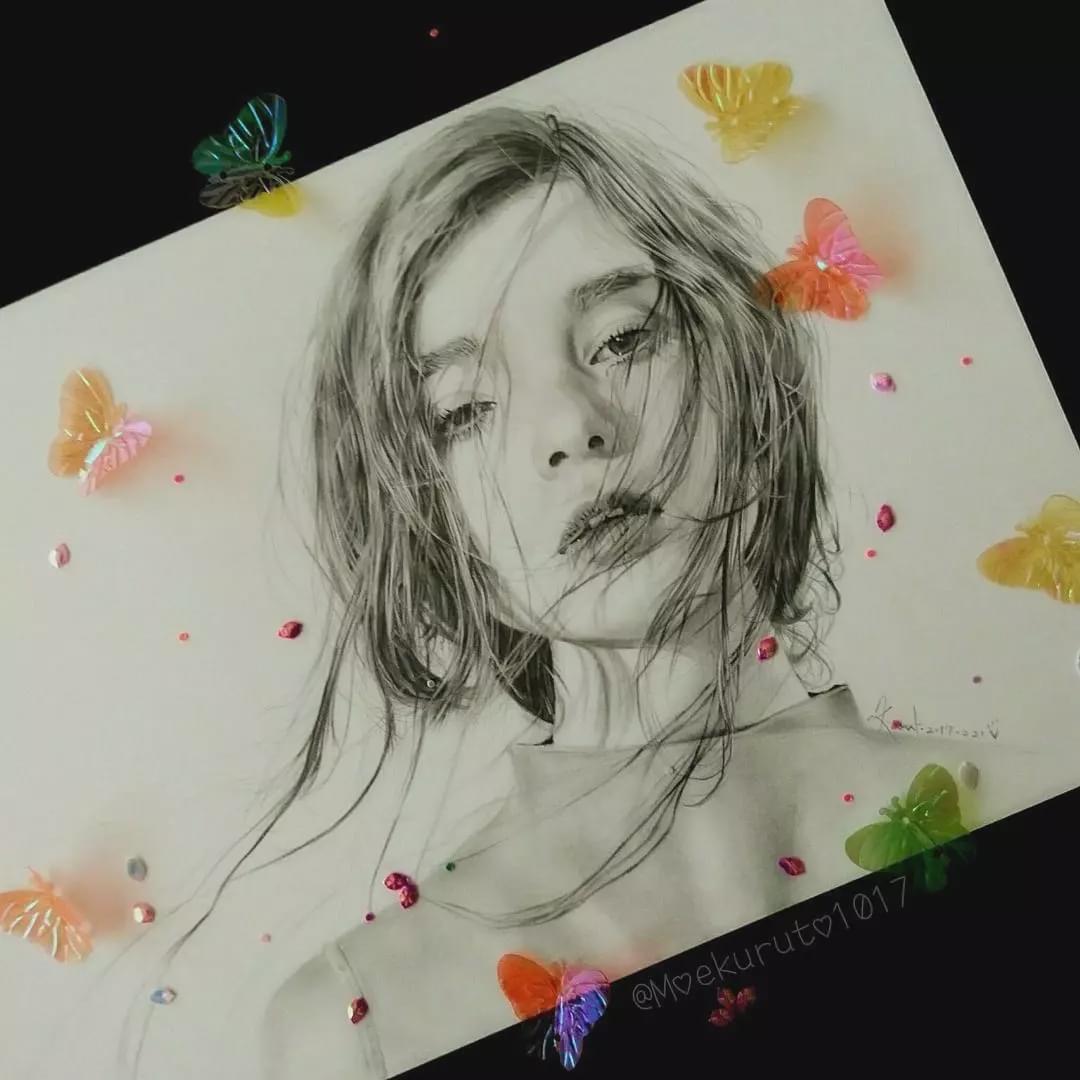 有颜色的素描,画的真美!