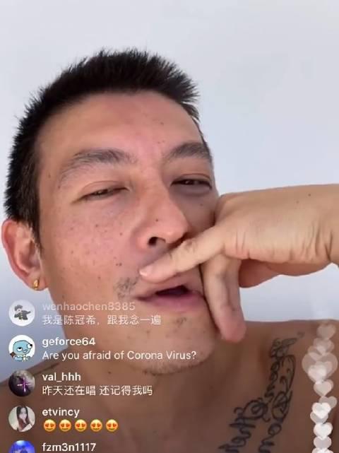 陈冠希ins直播,状态很真实