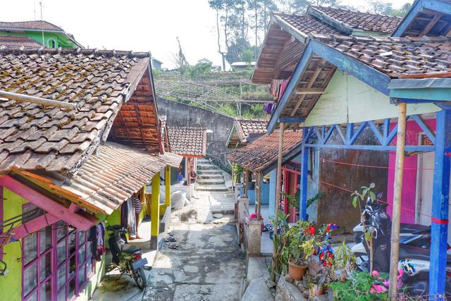 实拍印尼爪哇岛当地村落,贫富差距大,一半住茅草屋,一半住洋楼