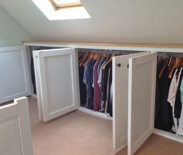 顶层带阁楼哪里鸡肋了?斜角打上柜子塞起来,简直比多间房还实用