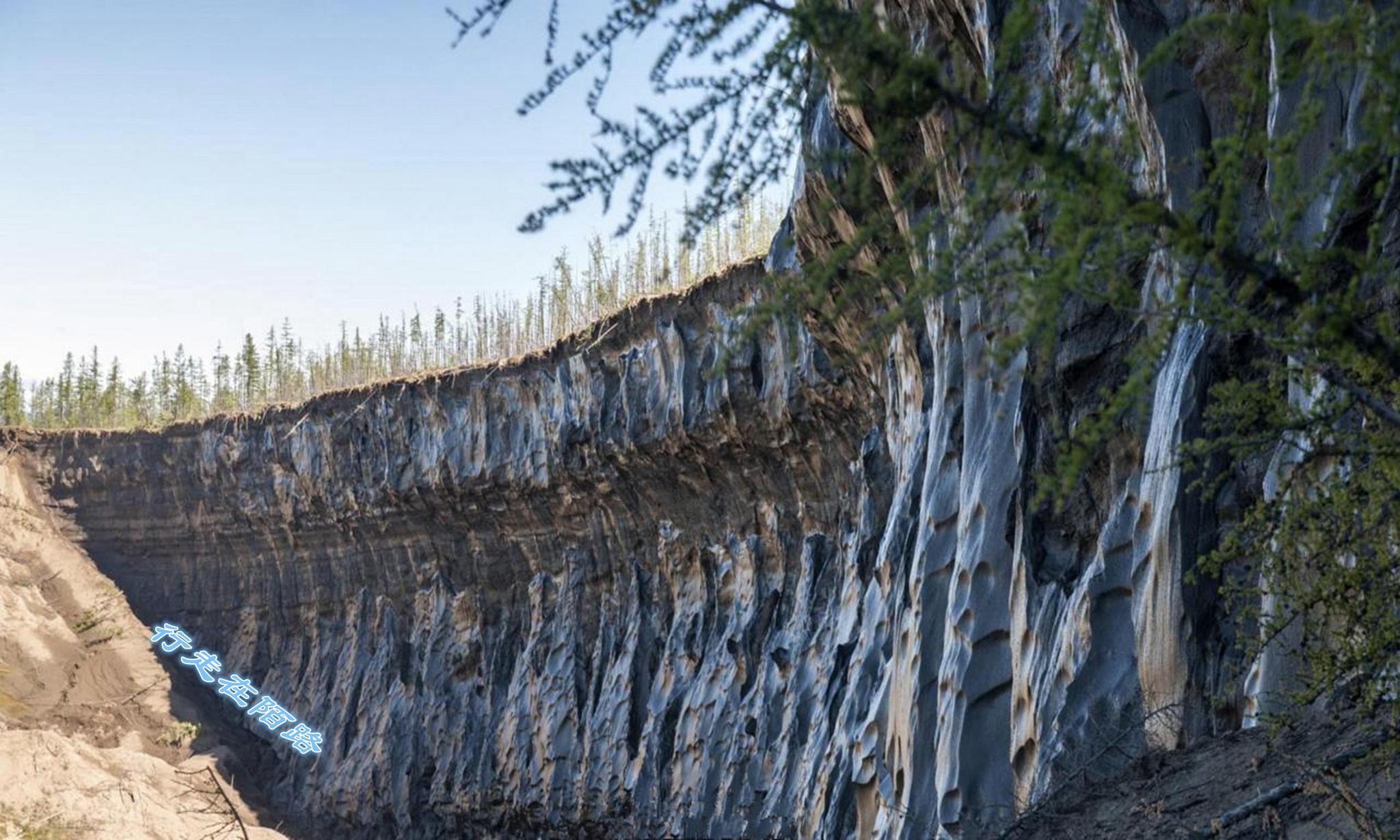 俄罗斯永冻土融化:地面下陷百米深,出土3万年前的马化石