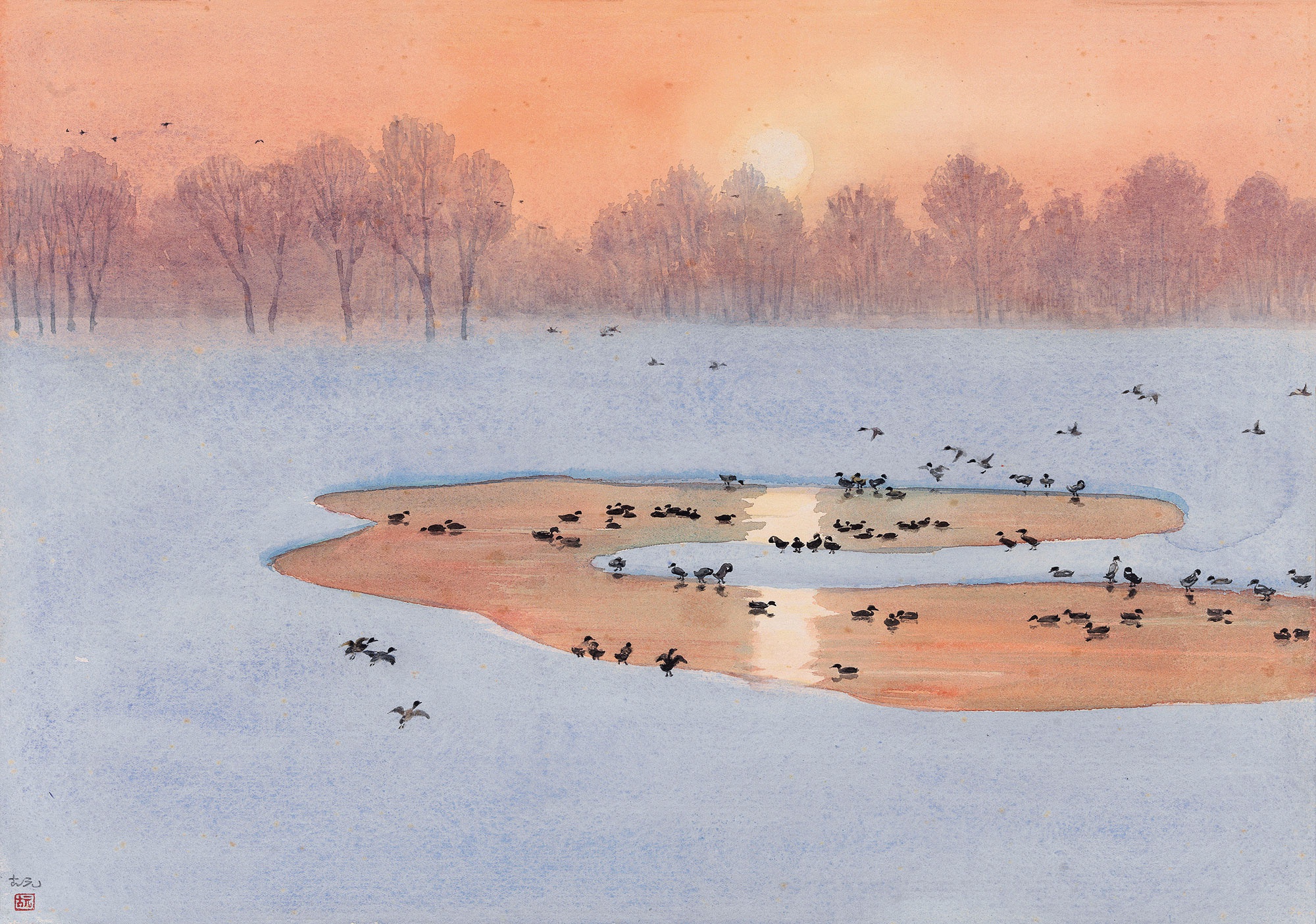 画家古元水彩画欣赏