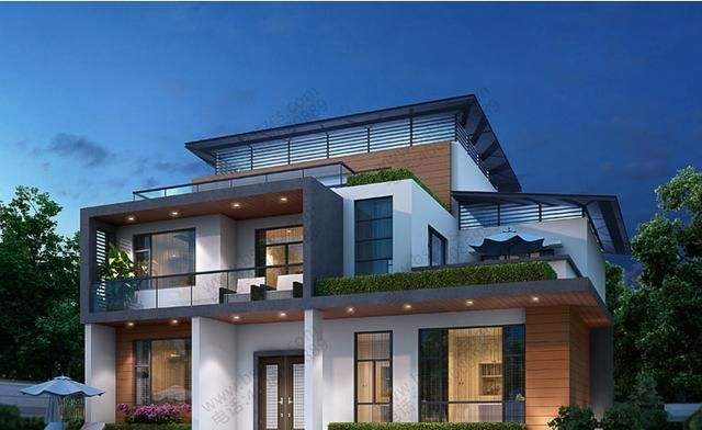 三层现代平顶别墅简约时尚百看不厌从外观到布局都令人惊艳