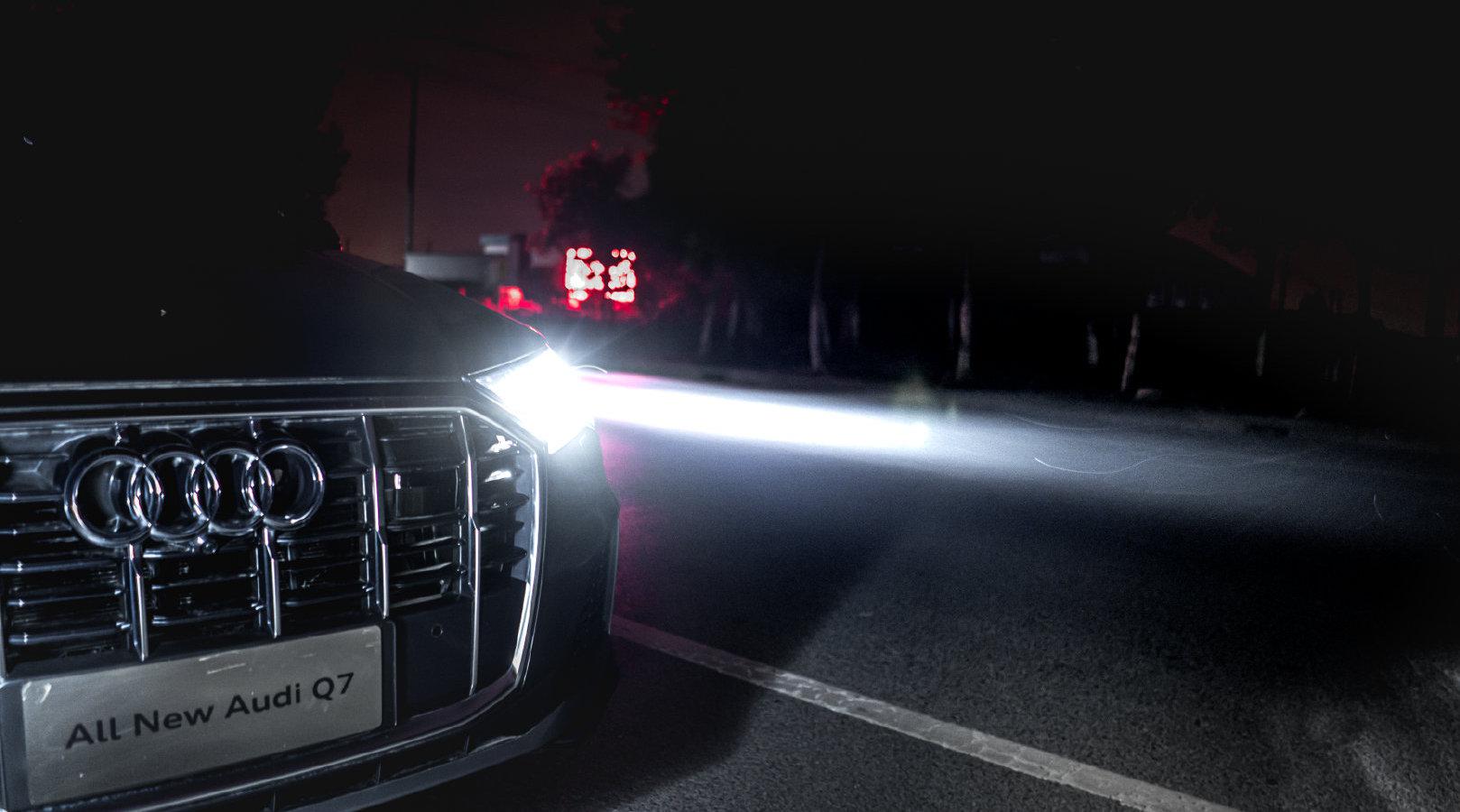 实测奥迪q7激光大灯