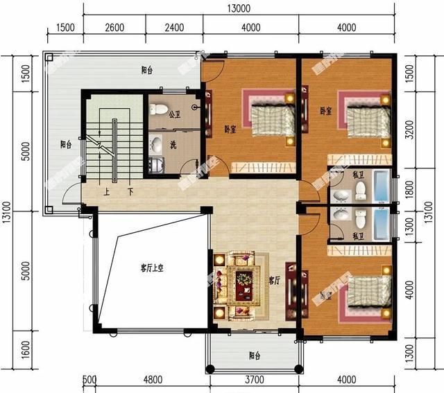 面宽13米的两栋四层别墅,户型好不好,大家看一眼就知道