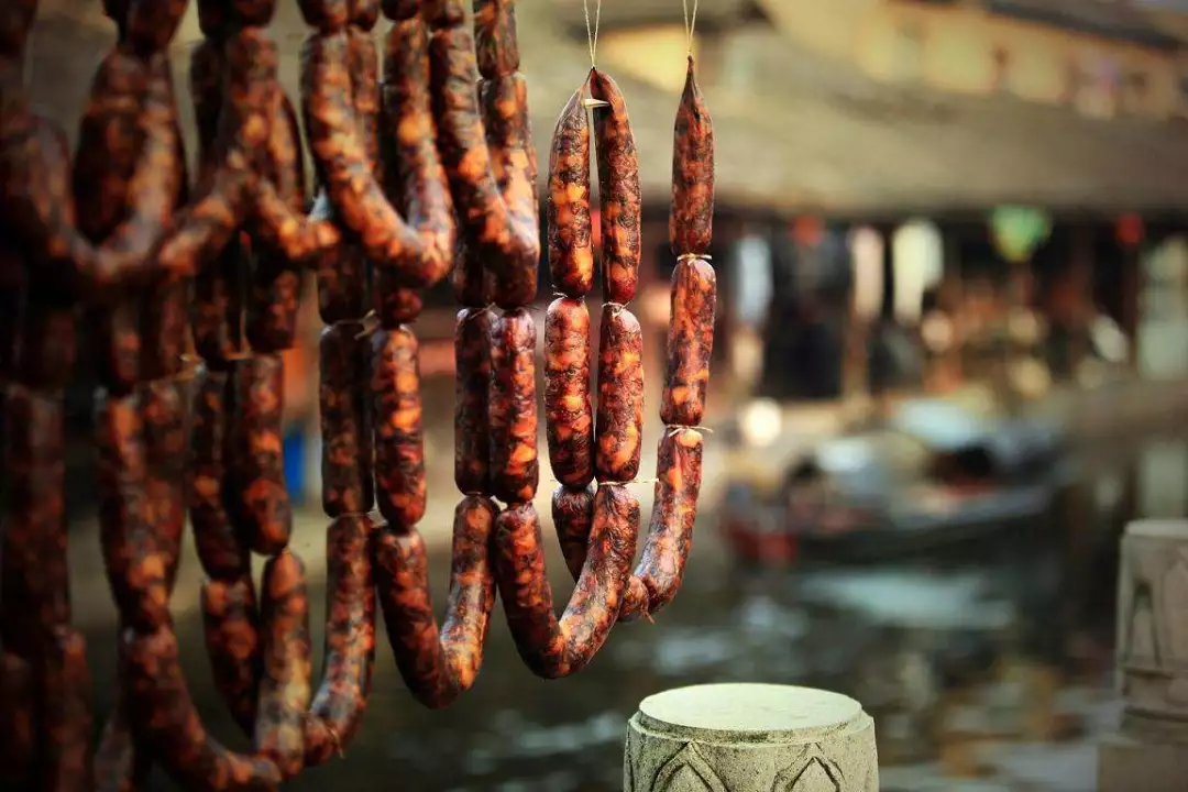 安昌酱香肠地道的绍兴味浓浓的故乡味道