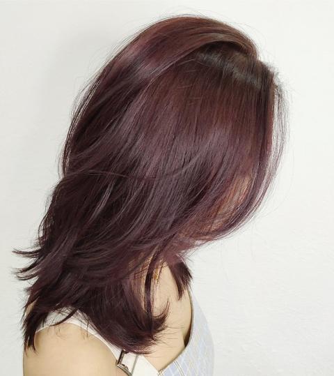 微潮色中的棕紫色怎么染?以棕色为主色调,简单又时尚的染发方法