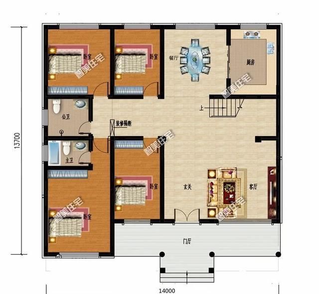 2栋面宽14米多的小别墅,简欧风格更流行,建起来不易过时