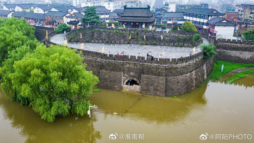 俯瞰汛期时的寿县古城|寿县古城|淮南|摄影师_新浪新闻