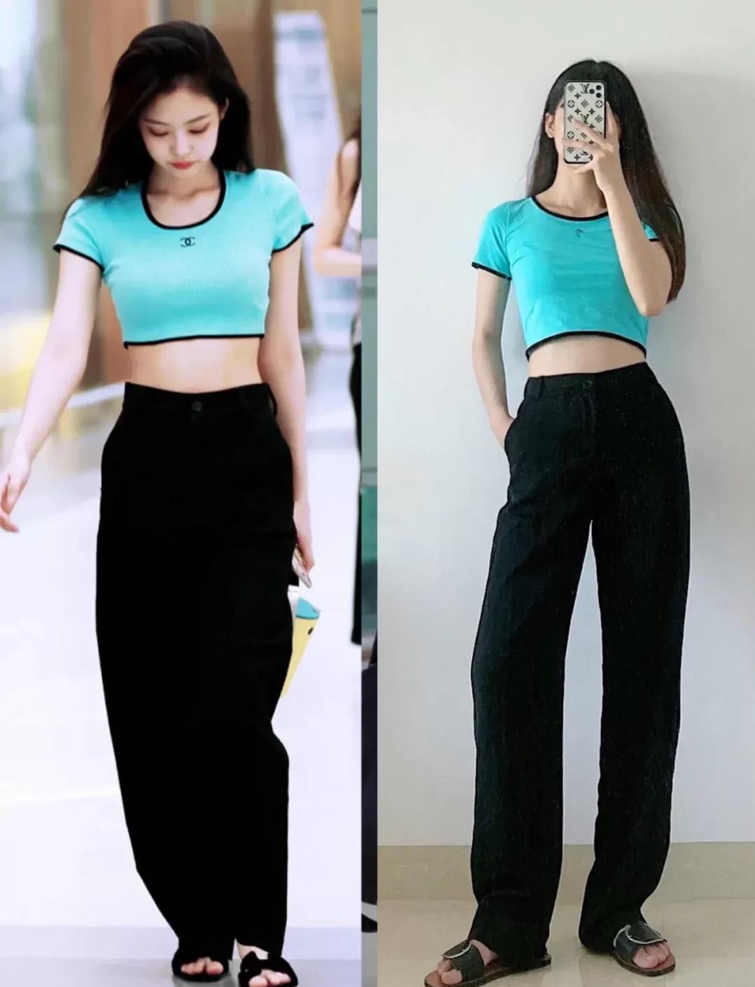 难怪平常jennie不穿无痕短装当她换上后腰像被上帝吻过