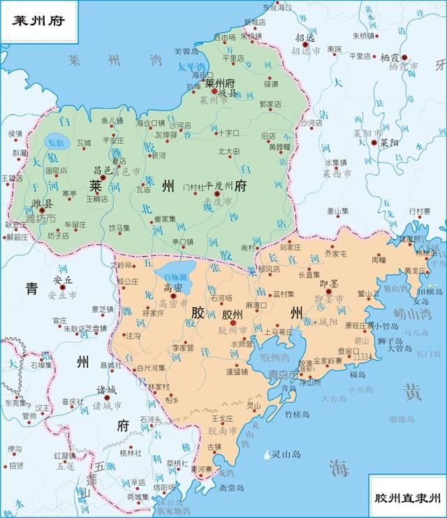 清朝山东省有十府三直隶州其中只有三个现在还是地级市的名字