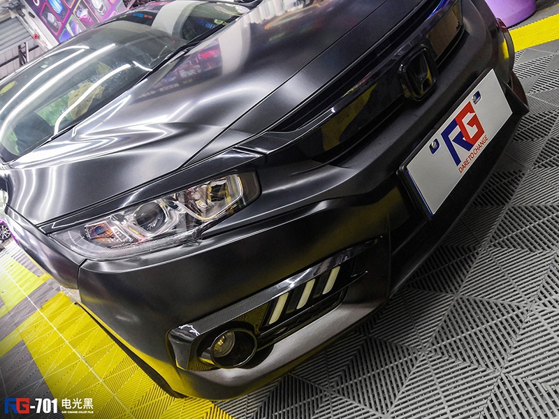 本田思域车身改色电光黑 rg瑞集改色膜福建泉州加盟