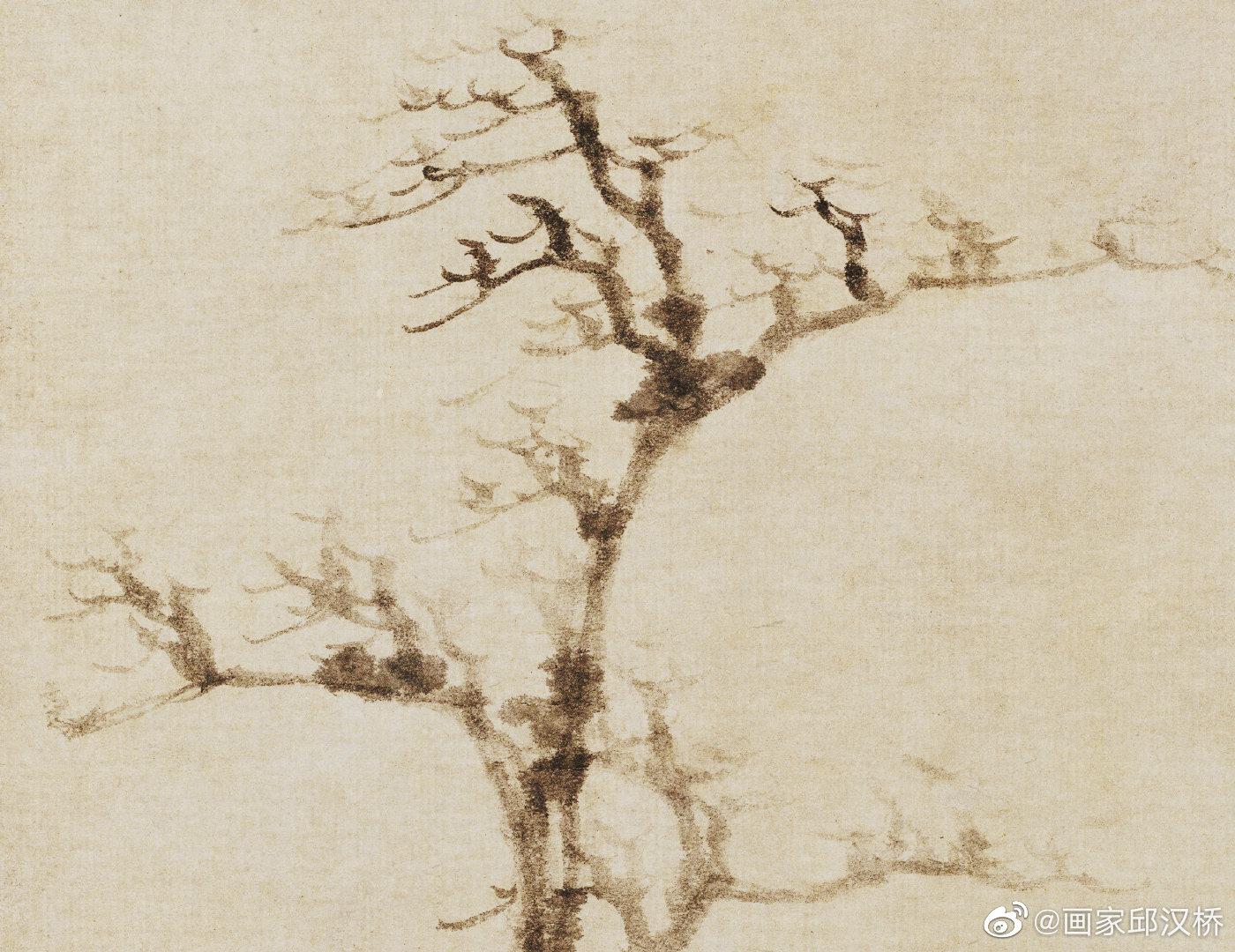 古木幽篁图元代倪瓒纸本水墨纵886厘米横30厘米